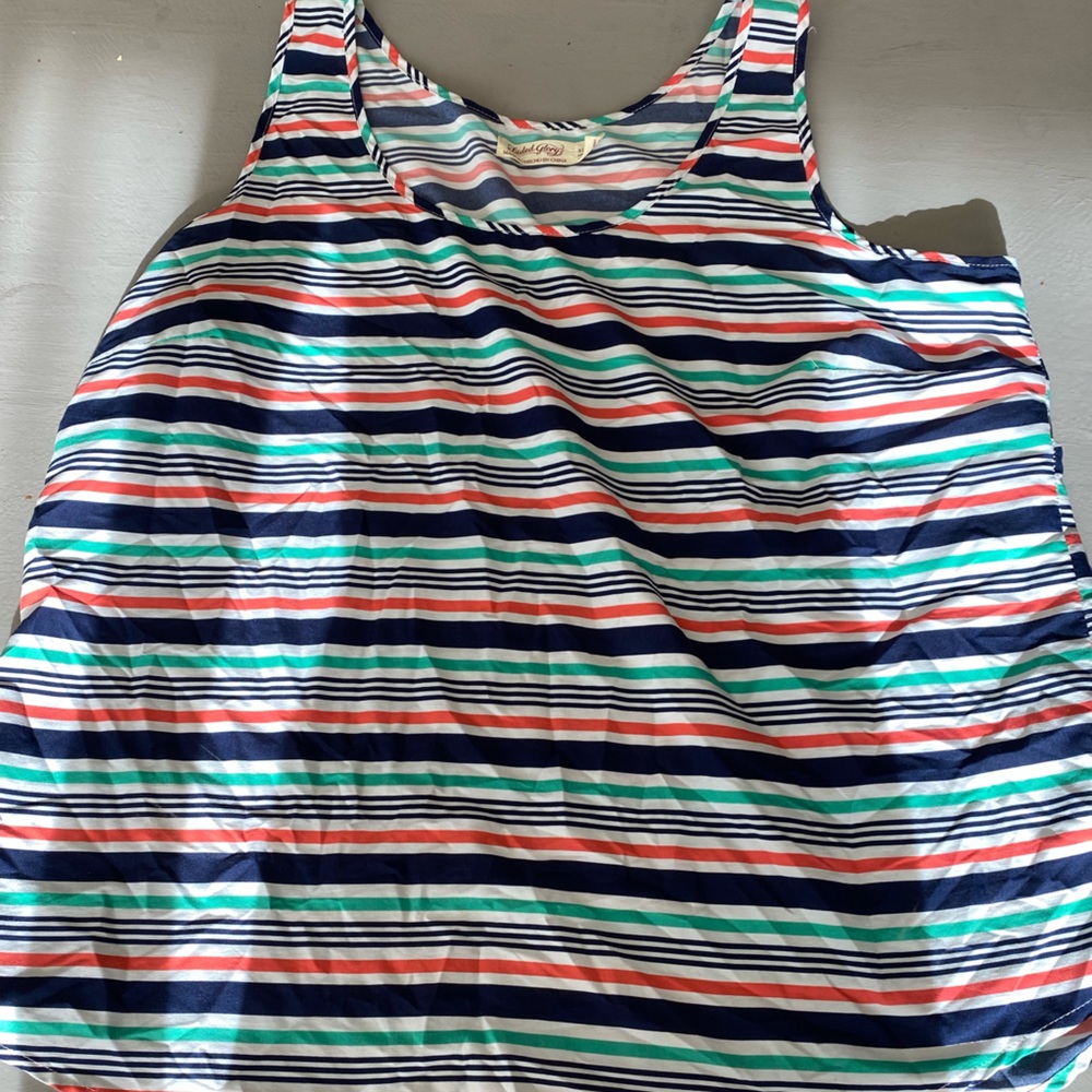 Multicolored striped tank top